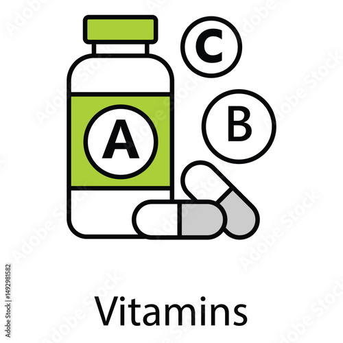 Vitamins Vector Icon Representing Nutritional Supplement Symbol