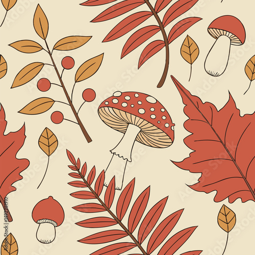 autumn leaves seamless pattern