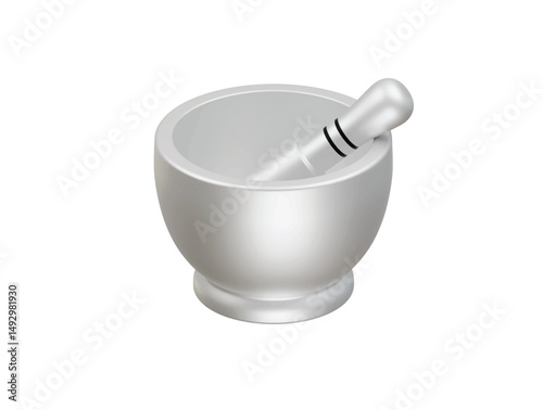 mortar and pestle icon 3d illustration render