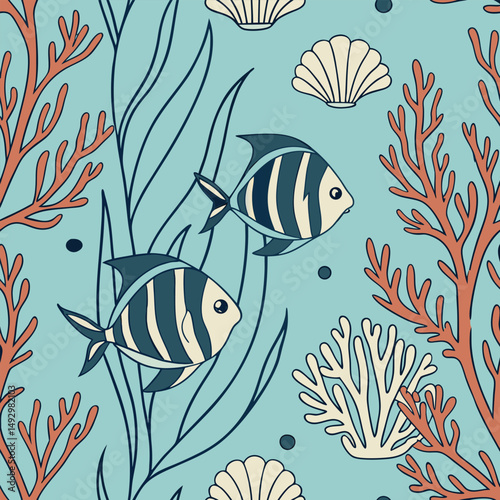 seamless pattern with fishes