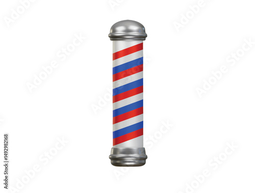 barber pole icon 3d illustration render