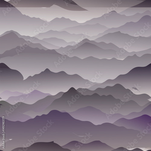 mountains in the fog