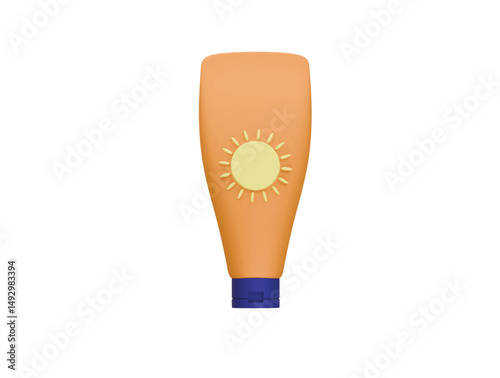 sunscreen cream icon 3d illustration render