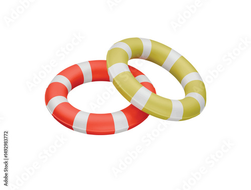 swim ring icon 3d illustration render