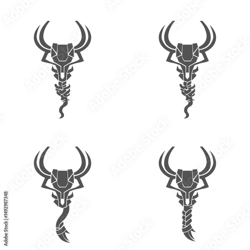 Mystical Symbol Variants: A detailed illustration showcasing four distinct variations of a mysterious symbol, each exuding an aura of ancient mysticism and power.