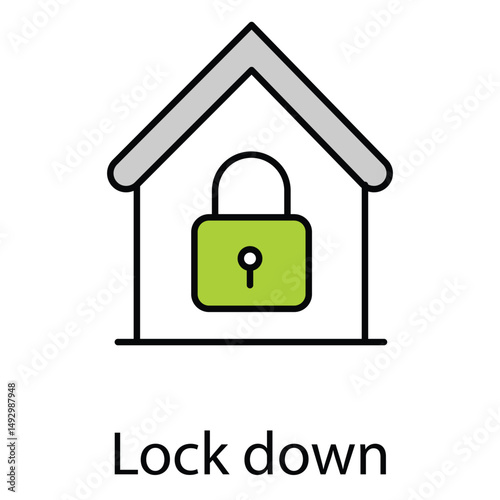 Lockdown Vector Icon Representing Restricted Access Symbol