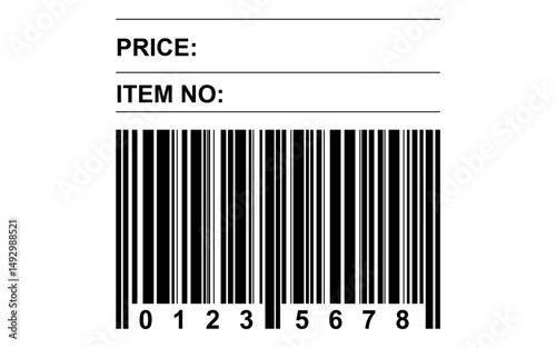 Price and item number tag with barcode label, Barcode Tags, Price tag barcode label set Stock Vector Image