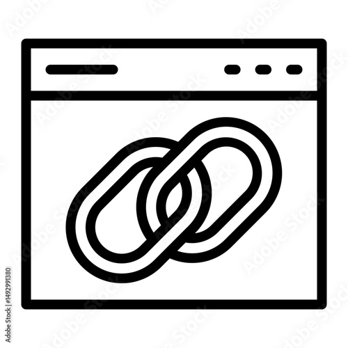 Backlink Vector Line Icon Design