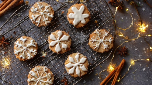 Delicious Snowflake Cookies for Christmas photo
