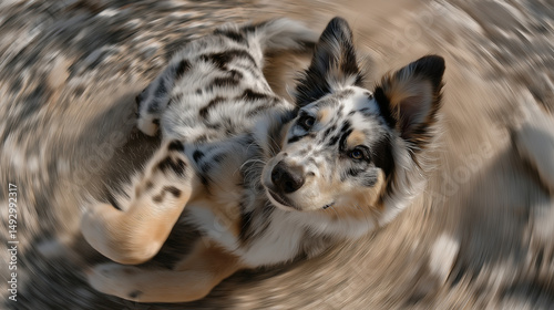 Playful Puppy Chasing Its Tail in Funny Animal Antics