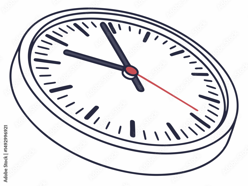 Modern Wall Clock – Simple Flat Vector Time Illustration Modern Wall Clock – Simple Flat Vector Time Illustration