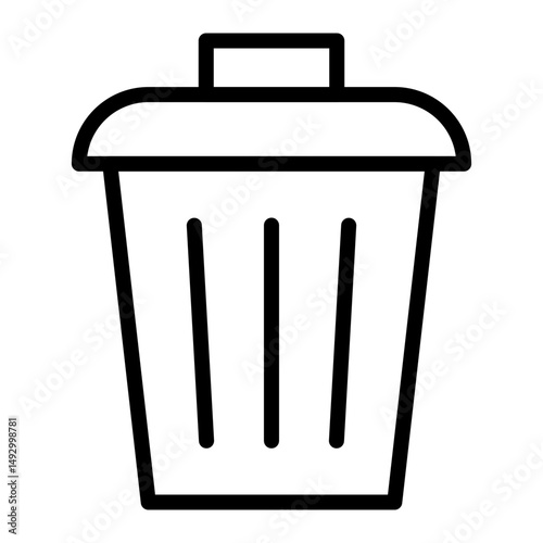 Trash Vector Line Icon Design