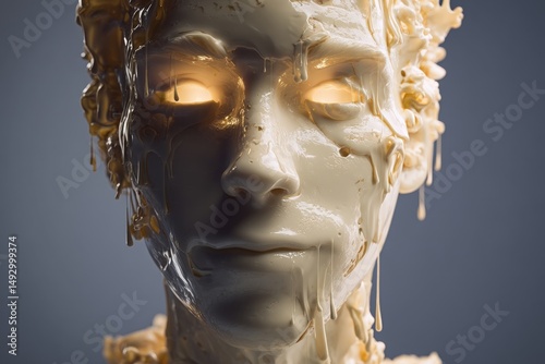 Melting wax figure with glo...