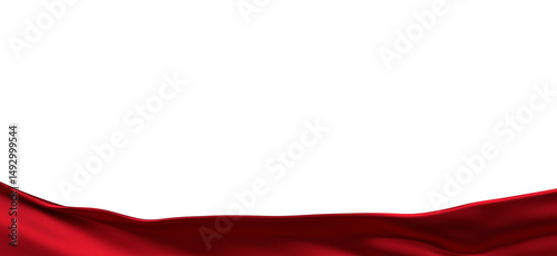 Smooth elegant red cloth on grey background