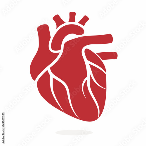 Abstract Anatomical Heart Vector Icon.