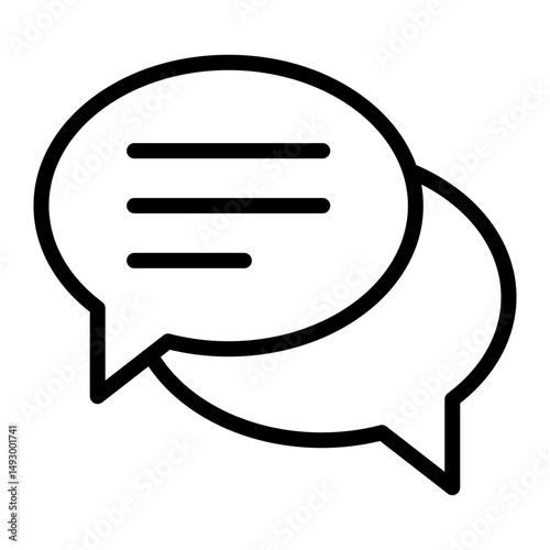 Chat Balloon Vector Line Icon Design
