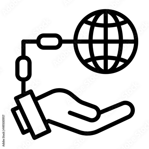 Internet Addiction Vector Line Icon Design