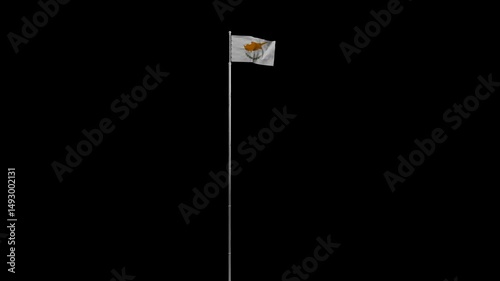 Animated Cyprus Flag Waving | Transparent Background