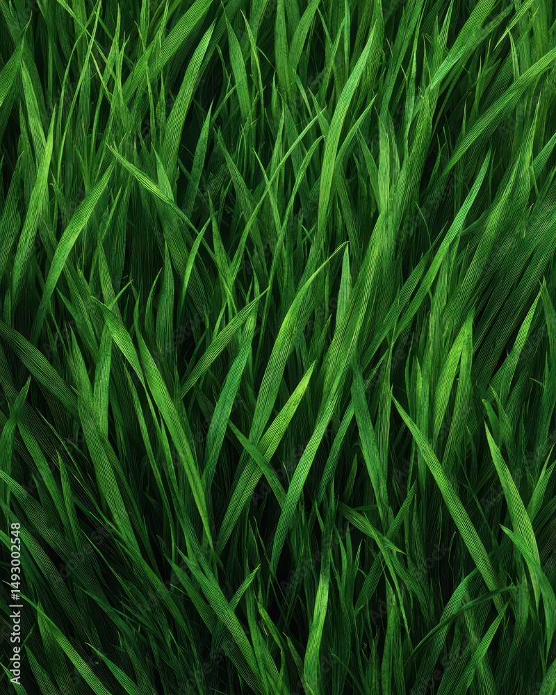 Fototapeta premium Lush Green Grass Texture Bathed in Gentle Natural Sunlight