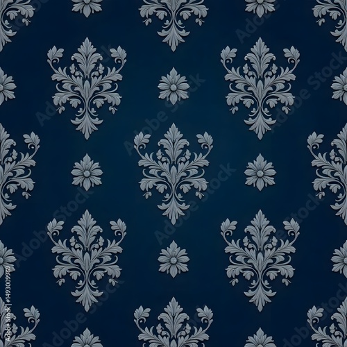Elegant Damask Floral Repeat Pattern