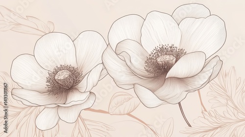 Elegant Line Art Flower Illustration