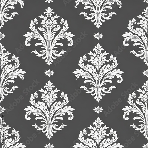 Elegant Damask Floral Repeat Pattern