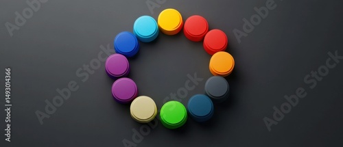 Colorful Speech Bubbles in Circle for Communication and Discussion