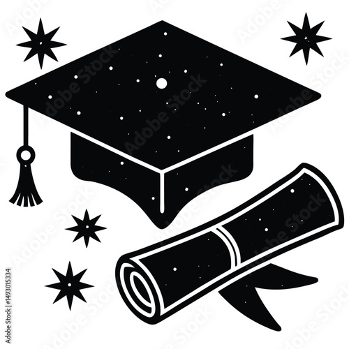 Graduation Cap and Diploma Celebrate Your Academic Achievement