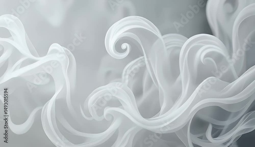 flowing white smoke gracefully swirling in motion