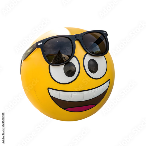 Cool Smiley Face Sunglasses isolated on transparent background
