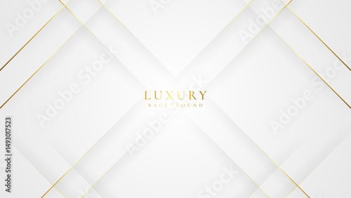 Abstract Luxury white and golden background with shining golden lines. Gold Curve on White