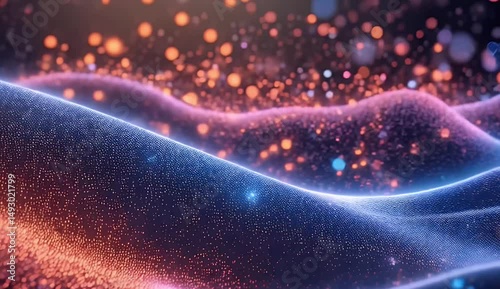 dynamic particles gracefully flowing in motion