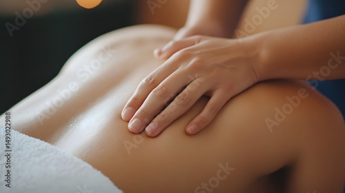 Wallpaper Mural Massage therapist providing deep tissue massage for pain relief Torontodigital.ca