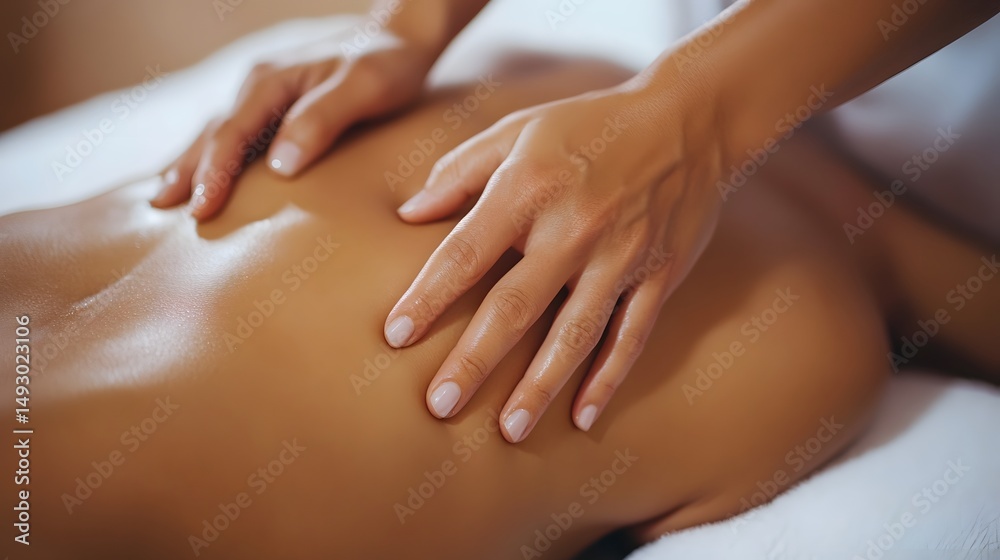 Naklejka premium Massaging back for pain relief and relaxation