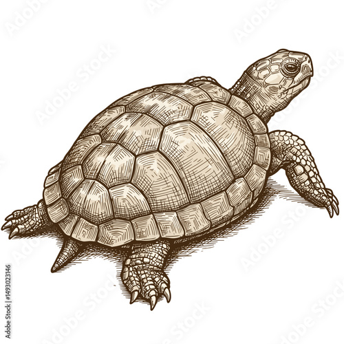 Tortoise crawling on surface