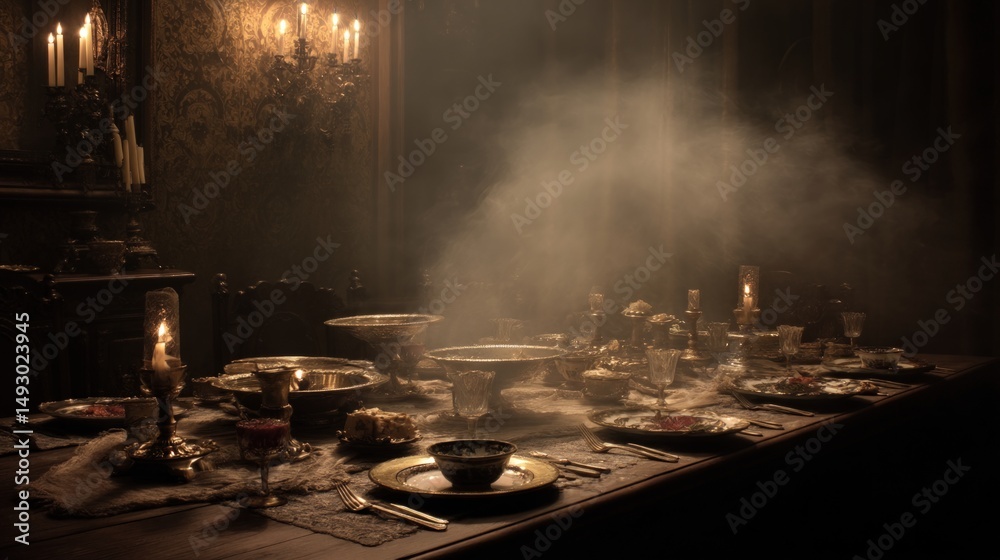 Obraz premium Mysterious Golden Dinner