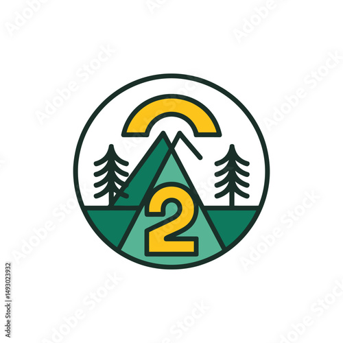 Logo for camping gear vector artwork illustration

