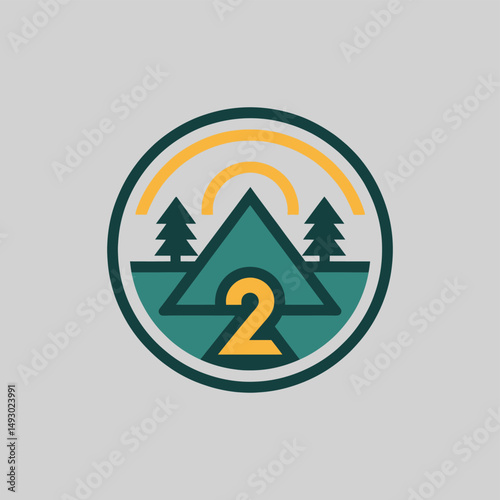 Logo for camping gear vector artwork illustration

