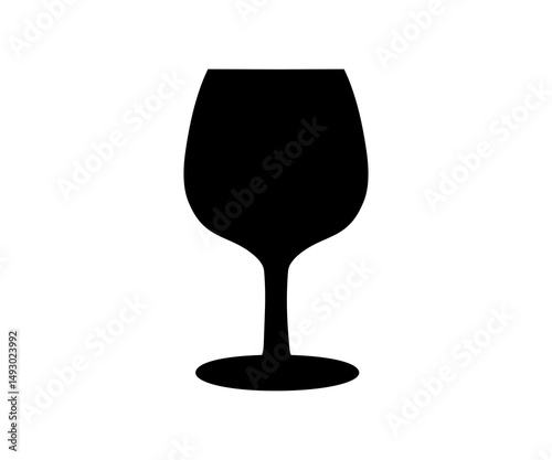 Wine glass black icon. Wine glass illustration on transparent background. 
