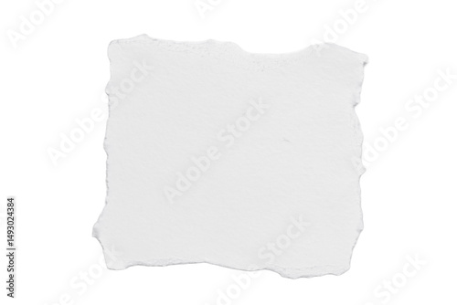 A torn piece of white paper isolated on a transparent background. 