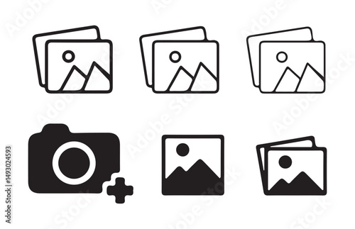 Add image icon. Add picture icon. Photo icon, add photo glyph icon. Camera with plus sign vector illustration eps 10