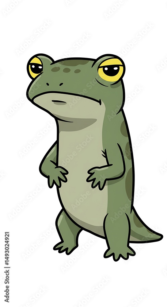Fototapeta premium Disgruntled amphibian contemplates existence
