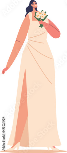 Fashion bride in wedding dress