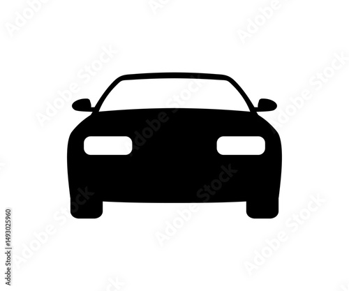 Car symbol frontal car icon. Sedan car, vehicle or automobile front view flat vector icon for apps and websites vector design and illustration.
