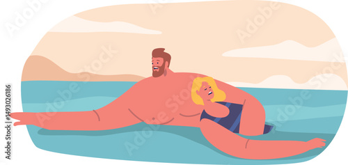 Rescuer swimming with drowned woman