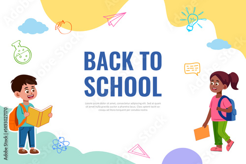 children with education background for Back To School concept
