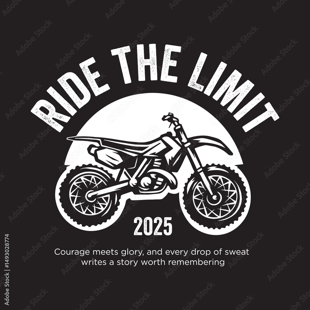 Obraz premium Vintage illustration of moto cross logo