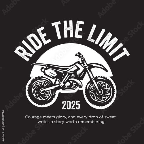 Vintage illustration of moto cross logo