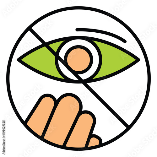 Avoid Touching Eyes Infection Prevention Vector Icon