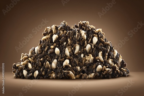 Black sesame seeds with peanuts snack photo